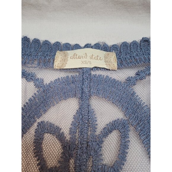 Altar'd State Lace Open Cardigan size XS/S Blue - Picture 2 of 5